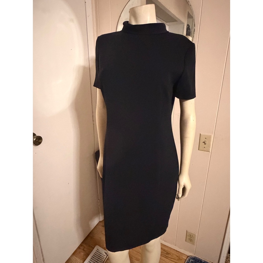 Vintage Tuzzi German Designer Classy Little Black Knee Length Dress Sz 40-M